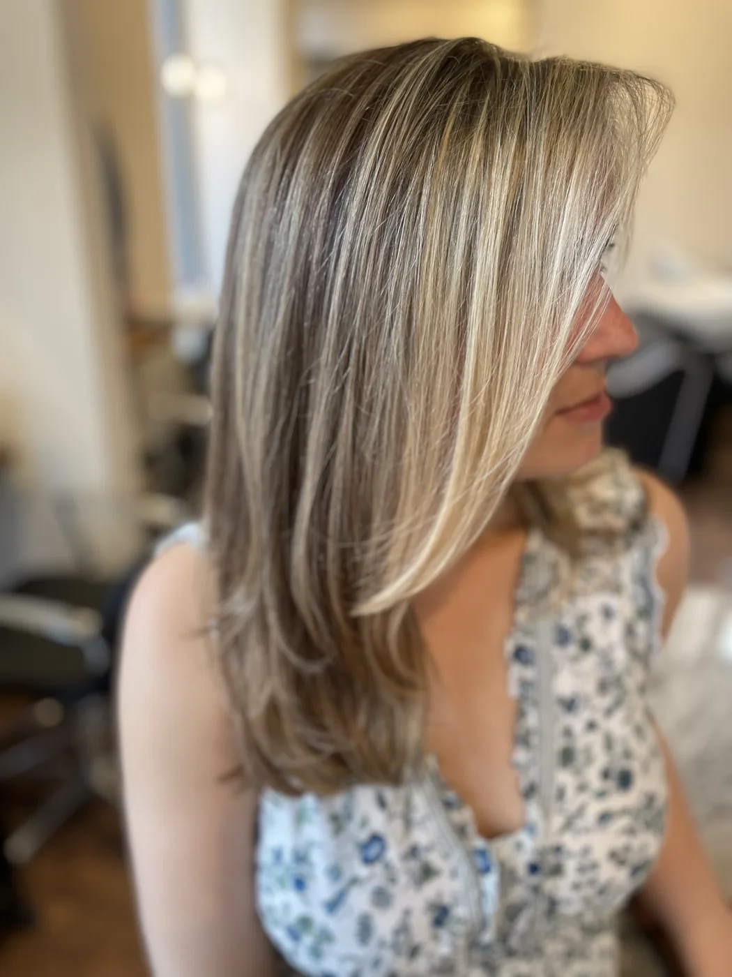 Final result: soft, dimensional, natural-looking blonde hair after Anna Berglund's four-appointment color correction.